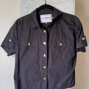 Karl Lagerfeld Charcoal Button-Up